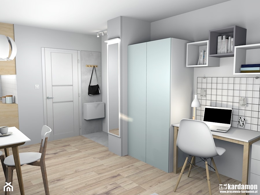 Zgrabne mieszkanie pod wynajem 27m2 - Hol / przedpokój, styl minimalistyczny - zdjęcie od Pracownia Kardamon