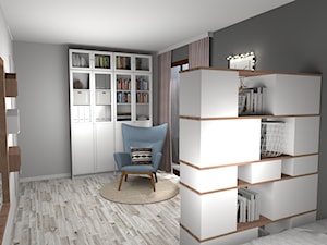 Skandynawska sypialnia na poddaszu - Średnie w osobnym pomieszczeniu czarne biuro, styl skandynawski - zdjęcie od Pracownia Kardamon