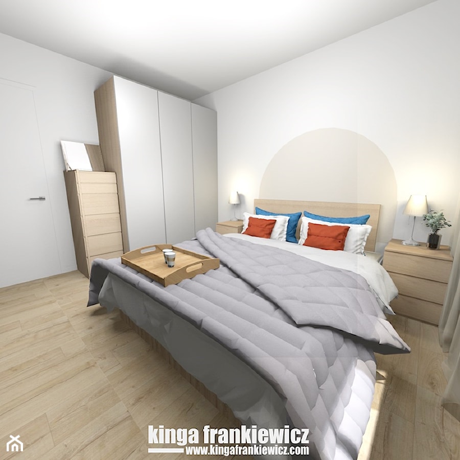 Mieszkanie na sprzedaż w Krakowie + homestaging - Sypialnia, styl minimalistyczny - zdjęcie od Pracownia Kardamon