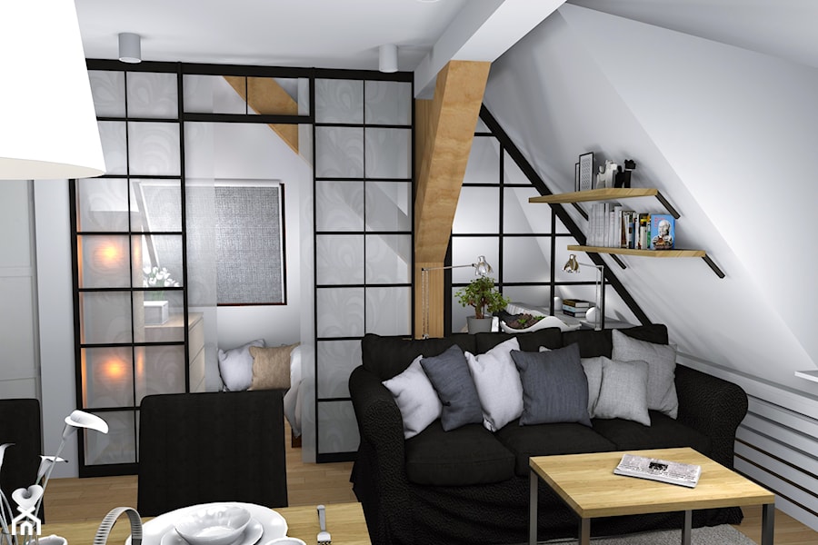 Przytulne mieszkanie na poddaszu - Sypialnia, styl industrialny - zdjęcie od Pracownia Kardamon
