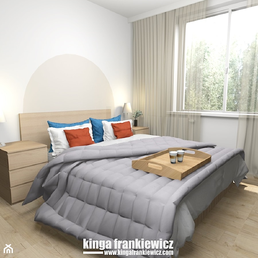 Mieszkanie na sprzedaż w Krakowie + homestaging - Sypialnia, styl minimalistyczny - zdjęcie od Pracownia Kardamon