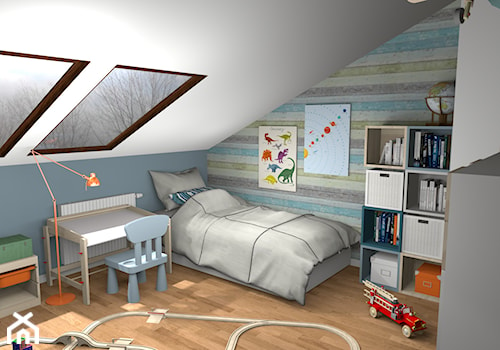 Pokój małego geografa :) - Średni szary pokój dziecka dla dziecka dla chłopca dla dziewczynki - zdjęcie od Pracownia Kardamon