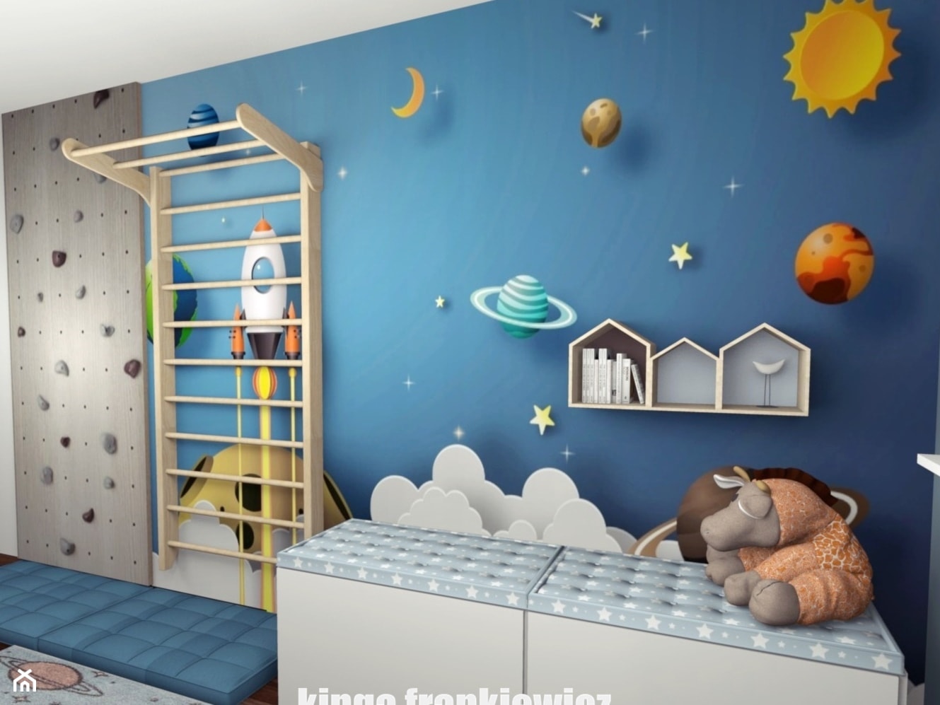 Mieszkanie w bloku z obrazami natury - Pokój dziecka, styl skandynawski - zdjęcie od Pracownia Kardamon - Homebook