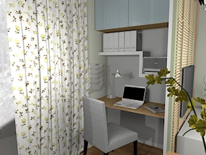 Ciepły i przytulny salon z aneksem kuchennym - Biuro, styl tradycyjny - zdjęcie od Pracownia Kardamon