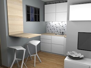 Mieszkanie 32 m2 z oddzielną sypialnią - Kuchnia, styl nowoczesny - zdjęcie od Pracownia Kardamon