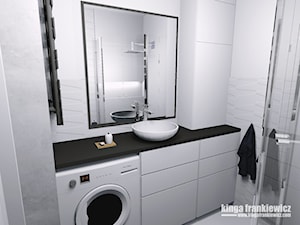 Męski świat 37m2 - Mała bez okna z pralką / suszarką łazienka, styl nowoczesny - zdjęcie od Pracownia Kardamon