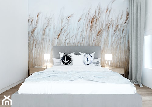 A/EM/7/18 - Średnia biała sypialnia, styl nowoczesny - zdjęcie od Kaza_concept