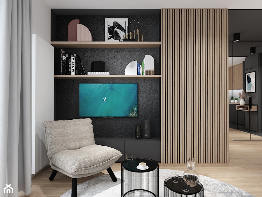 AW/ML/2019 - Średni czarny salon, styl nowoczesny - zdjęcie od Kaza_concept