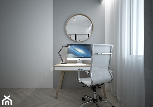 A/SPL/4/18 - Małe białe szare biuro, styl nowoczesny - zdjęcie od Kaza_concept