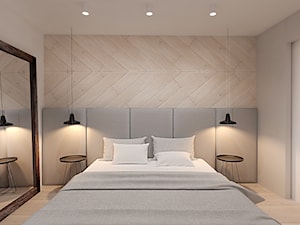 A/AW/1/17 - Średnia biała szara sypialnia, styl industrialny - zdjęcie od Kaza_concept