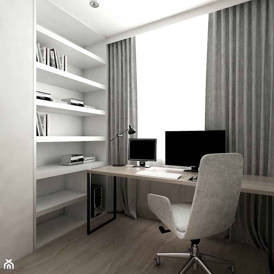A/KK/1/16 - Małe w osobnym pomieszczeniu białe biuro - zdjęcie od Kaza_concept
