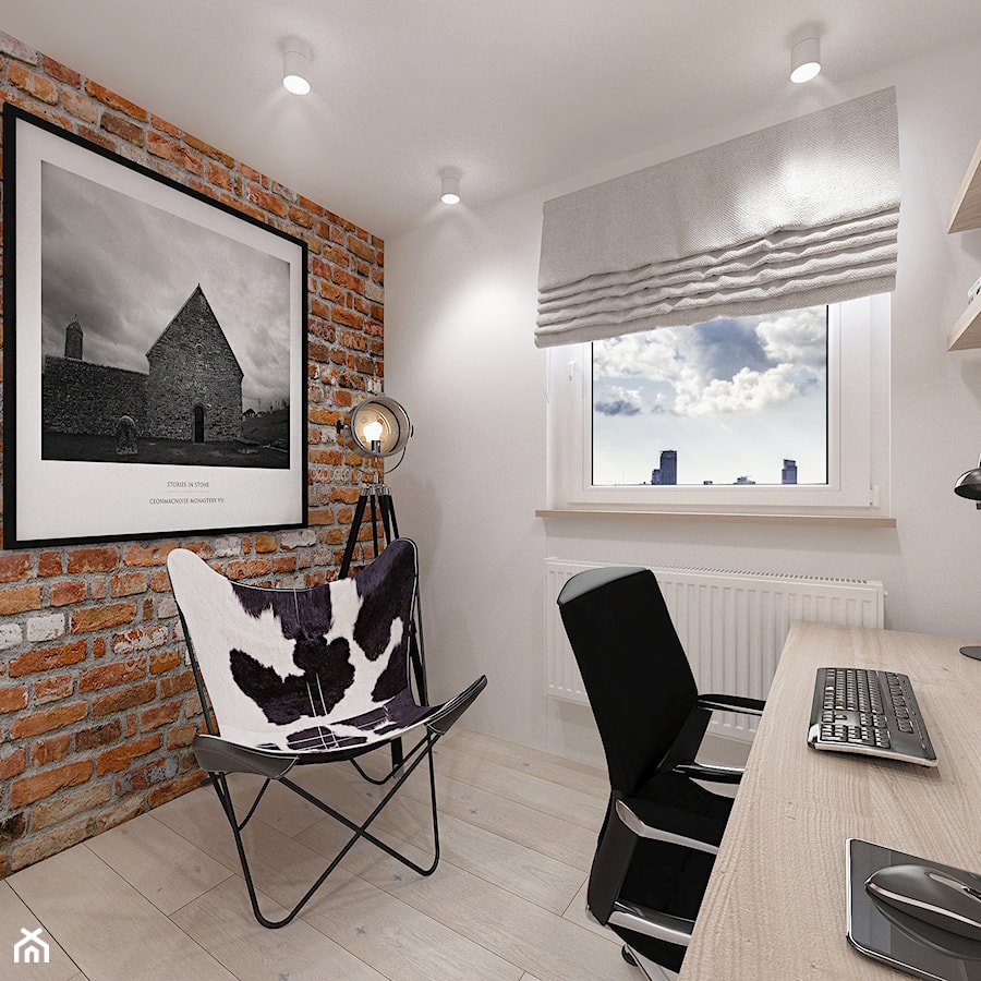 A/AW/1/17 - Średnie w osobnym pomieszczeniu białe biuro, styl industrialny - zdjęcie od Kaza_concept