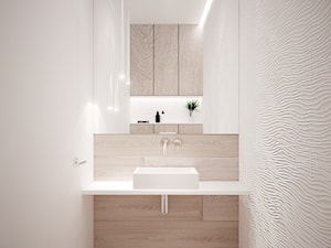 A/AHR/12/17 - Mała bez okna z lustrem z punktowym oświetleniem łazienka, styl nowoczesny - zdjęcie od Kaza_concept