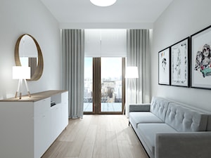 A/EM/7/18 - Mały biały salon z tarasem / balkonem, styl nowoczesny - zdjęcie od Kaza_concept