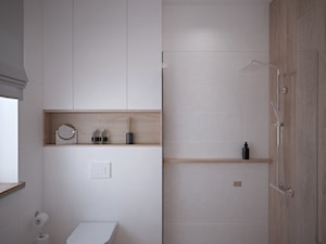 D/PB/12/18 - Mała z punktowym oświetleniem łazienka z oknem, styl nowoczesny - zdjęcie od Kaza_concept