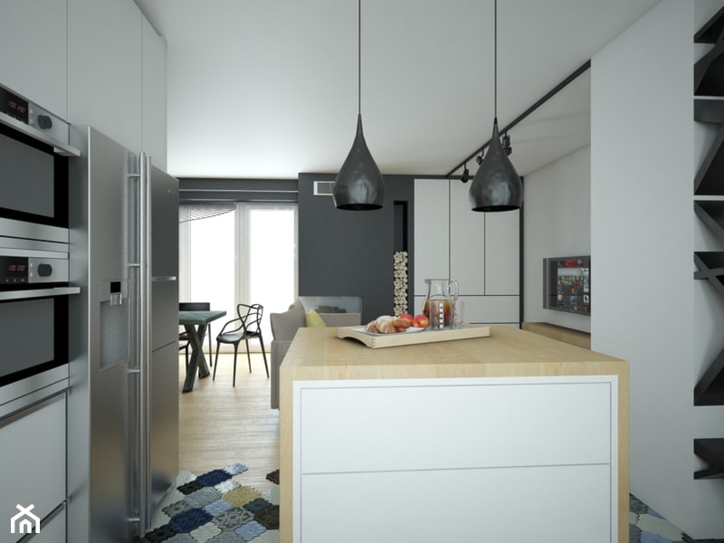 Projekt Wiklinowa Dolina, mieszkanie 90m2 - Kuchnia - zdjęcie od MArker Studio