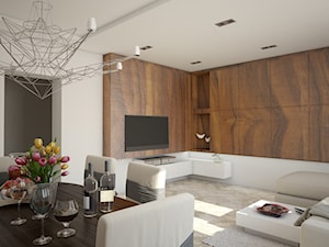 Duża szara jadalnia w salonie - zdjęcie od MArker Studio