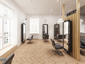 Salon fryzjerski w starej kamienicy - Wnętrza publiczne, styl industrialny - zdjęcie od Krystyna Regulska Architektura Wnętrz