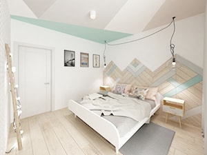 Skandynawski Vintage w Wilanowie - Średnia biała sypialnia, styl skandynawski - zdjęcie od Krystyna Regulska Architektura Wnętrz