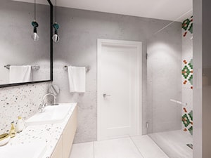 Skandynawska Wola - Mała bez okna z lustrem łazienka, styl skandynawski - zdjęcie od Krystyna Regulska Architektura Wnętrz