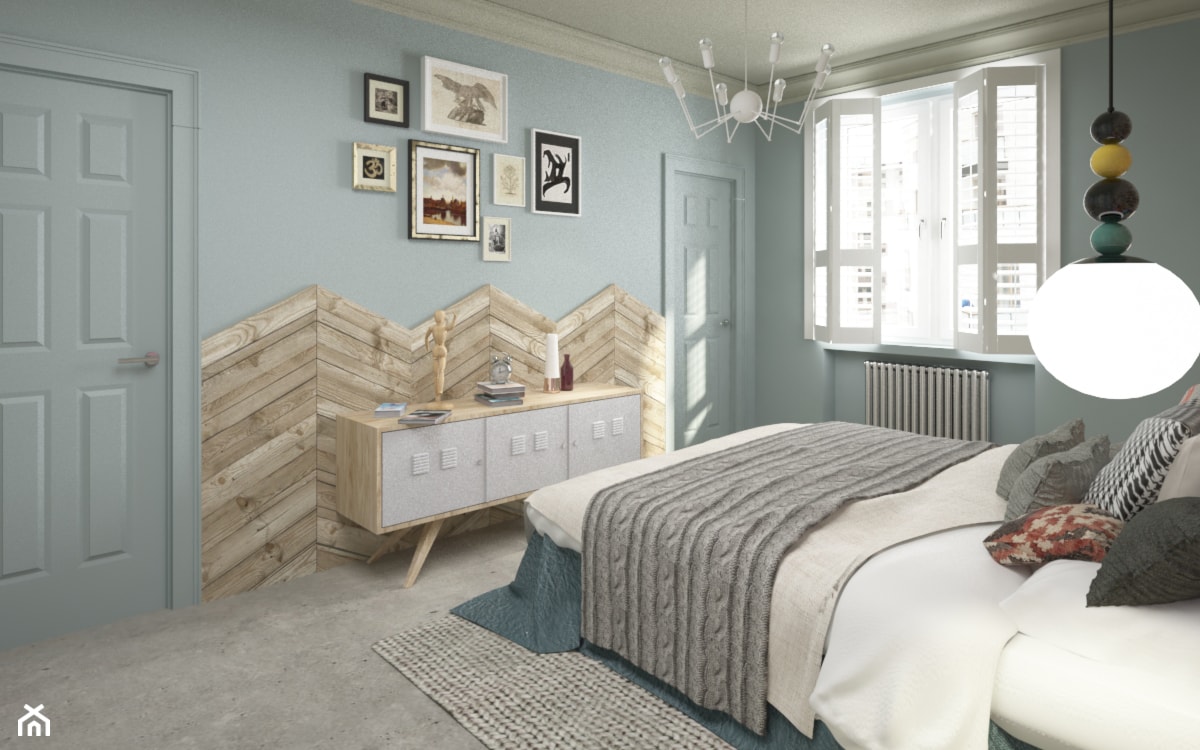 Kobiece wnętrze - Średnia niebieska sypialnia, styl skandynawski - zdjęcie od Krystyna Regulska Architektura Wnętrz - Homebook