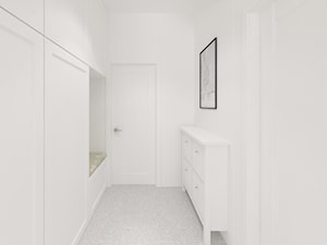 Kobiecy dom pod Warszawą - Średni biały hol / przedpokój, styl skandynawski - zdjęcie od Krystyna Regulska Architektura Wnętrz