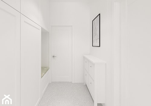Kobiecy dom pod Warszawą - Średni biały hol / przedpokój, styl skandynawski - zdjęcie od Krystyna Regulska Architektura Wnętrz