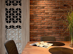 Dom w Rudzie Śląskiej - Realizacja - Średnia brązowa jadalnia jako osobne pomieszczenie, styl industrialny - zdjęcie od Conceptgroup