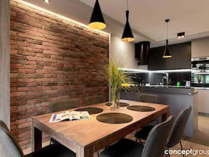 Dom w Rudzie Śląskiej - Realizacja - Średnia otwarta biała jadalnia w kuchni, styl nowoczesny - zdjęcie od Conceptgroup