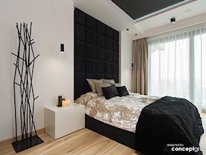 Dom w Dąbrowie Górniczej - Realizacja - Mała średnia biała sypialnia, styl nowoczesny - zdjęcie od Conceptgroup