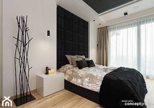 Dom w Dąbrowie Górniczej - Realizacja - Mała średnia biała sypialnia, styl nowoczesny - zdjęcie od Conceptgroup
