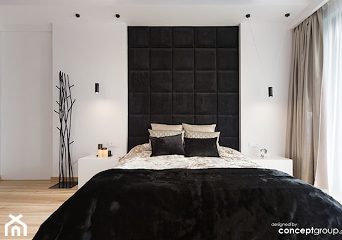 Dom w Dąbrowie Górniczej - Realizacja - Duża biała sypialnia, styl nowoczesny - zdjęcie od Conceptgroup
