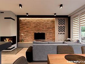 Dom w Rudzie Śląskiej - Realizacja - Średni biały salon, styl nowoczesny - zdjęcie od Conceptgroup