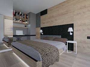 szaro-biało-> apartament wwa - Sypialnia, styl nowoczesny - zdjęcie od made in HOLA