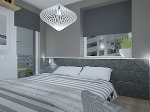 szaro-biało-> apartament wwa - Sypialnia, styl nowoczesny - zdjęcie od made in HOLA