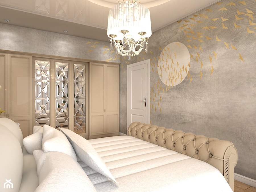 Warszawski sen.. - Średnia sypialnia, styl glamour - zdjęcie od Inside Outside Design