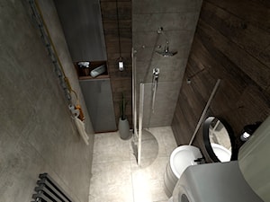 Łazienka industrialna - Mała bez okna łazienka, styl industrialny - zdjęcie od Inside Outside Design