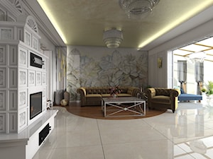 Warszawski sen.. - Duży biały salon, styl nowoczesny - zdjęcie od Inside Outside Design