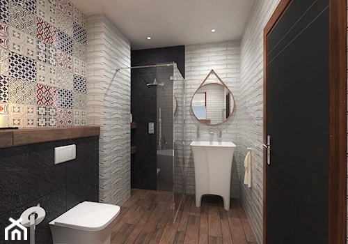 Projekt PATCJWORK - Średnia bez okna łazienka, styl rustykalny - zdjęcie od Inside Outside Design