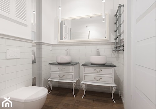Łazienka stylizowana - Z dwoma umywalkami łazienka, styl glamour - zdjęcie od Inside Outside Design