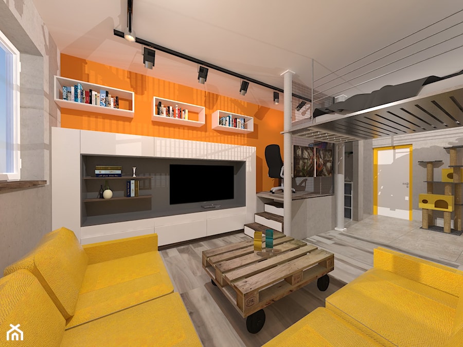 Mieszkanie a'la LOFT - Salon, styl industrialny - zdjęcie od Inside Outside Design