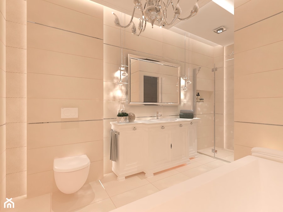 Elegancka łazienka z sauną - Łazienka, styl nowoczesny - zdjęcie od Inside Outside Design