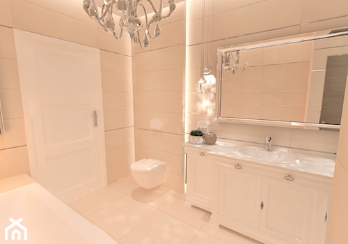Elegancka łazienka z sauną - Średnia na poddaszu bez okna z lustrem łazienka, styl tradycyjny - zdjęcie od Inside Outside Design