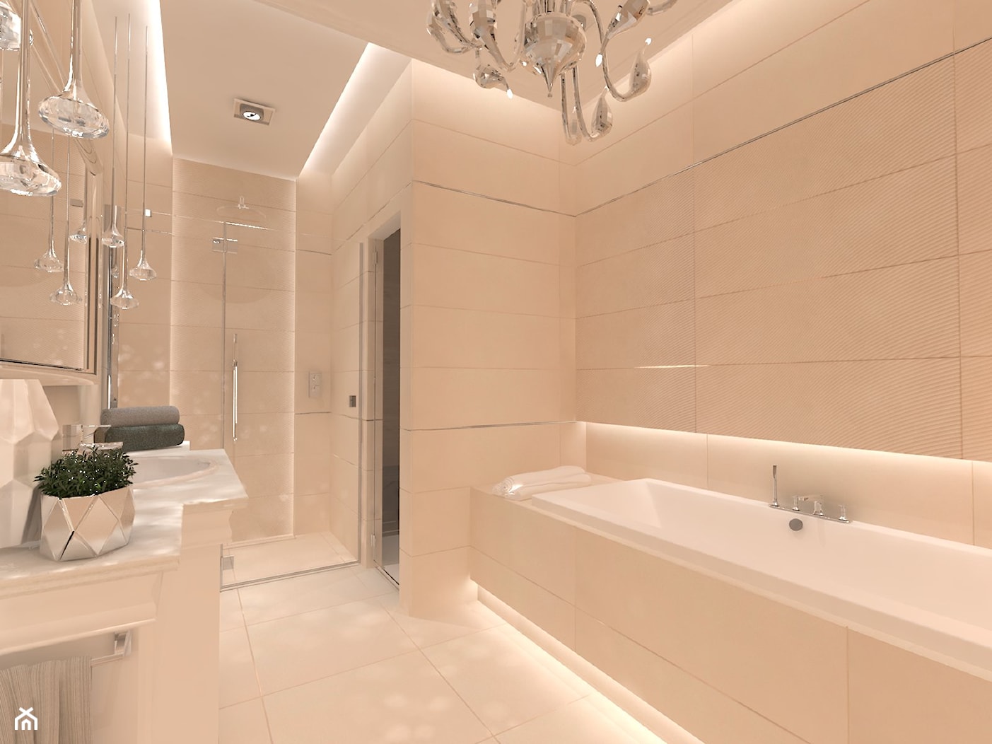 Elegancka łazienka z sauną - Średnia bez okna łazienka, styl tradycyjny - zdjęcie od Inside Outside Design - Homebook