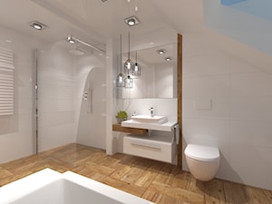 Łazienka na poddaszu - Średnia na poddaszu łazienka z oknem, styl tradycyjny - zdjęcie od Inside Outside Design