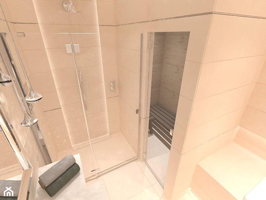Elegancka łazienka z sauną - Jako pokój kąpielowy łazienka, styl tradycyjny - zdjęcie od Inside Outside Design