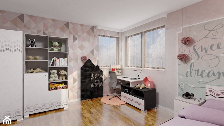 Dom w Częstochowie - nowocześnie i przyjaźnie - Pokój dziecka, styl glamour - zdjęcie od Inside Outside Design