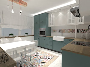 Projekt wnętrza mieszkania w przytulnym klimacie. - Kuchnia, styl vintage - zdjęcie od Inside Outside Design
