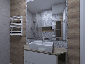 Projekt niedużego mieszkania - Średnia bez okna łazienka, styl nowoczesny - zdjęcie od IM WNĘTRZA | Projektowanie wnętrz