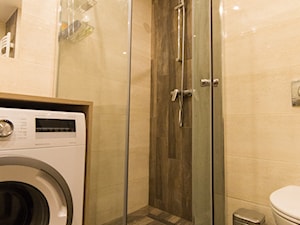Łazienka z wyposażeniem z Castoramy - Mała bez okna z pralką / suszarką z punktowym oświetleniem łazienka, styl tradycyjny - zdjęcie od IM WNĘTRZA | Projektowanie wnętrz